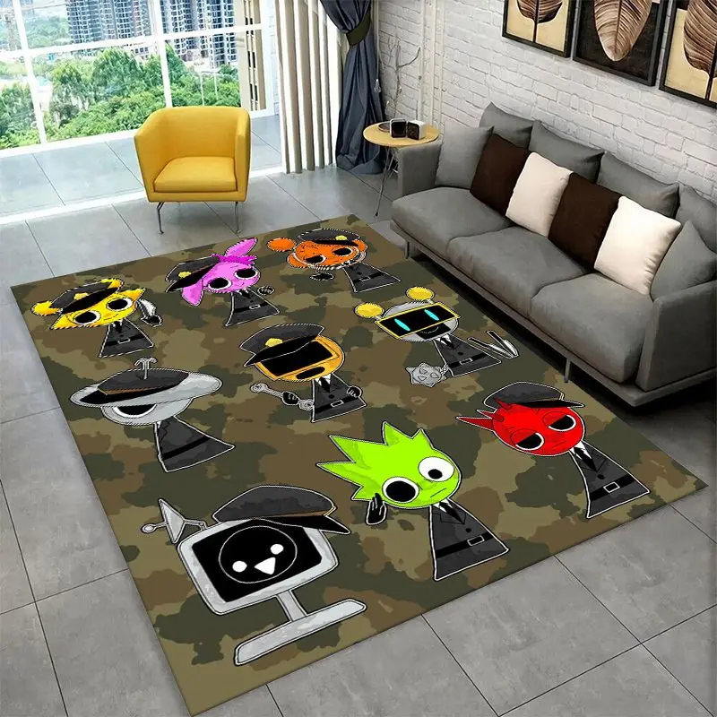 Music Sprunki Incredibox Game Non-Slip Area Rug for Living Room,Bedroom,Playroom,Soft Carpet Floor Mat Home Decor Rug Kids Room view 4