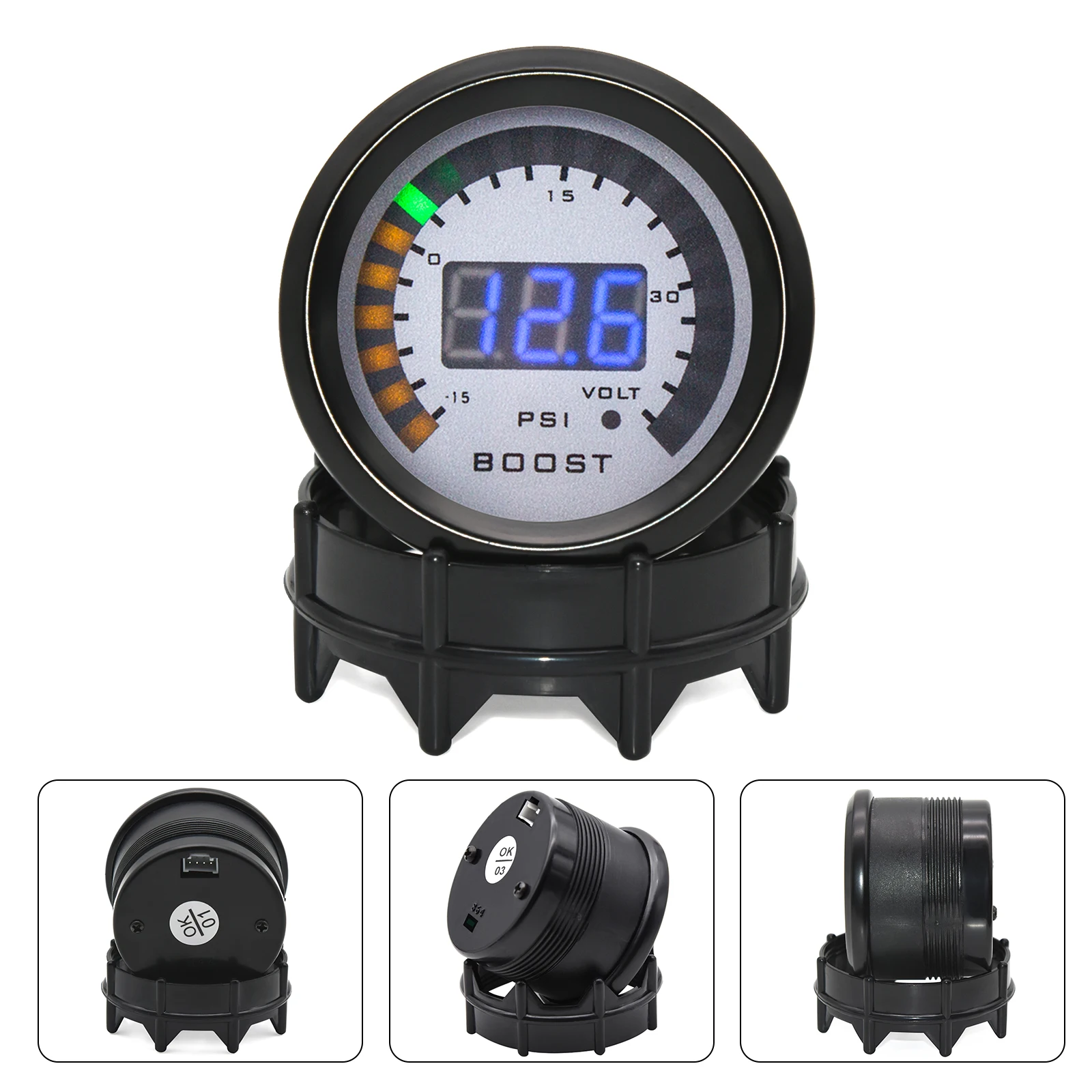 52MM Digital LED Boost EXT Exhaust Temp Gauge Voltmeter Voltage Air Fuel Ratio Gauge Oil Pressure Oil Temp Meter Car Gauge - view 5