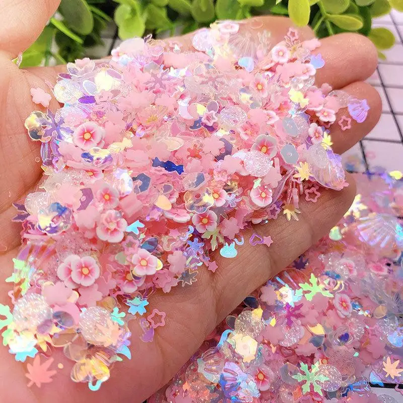 10g Luminous Soft Clay Sequins Polymer Clay Sequins Glitter Slices For DIY Nail Art Mobile Mixed Patches Jewelry Decor