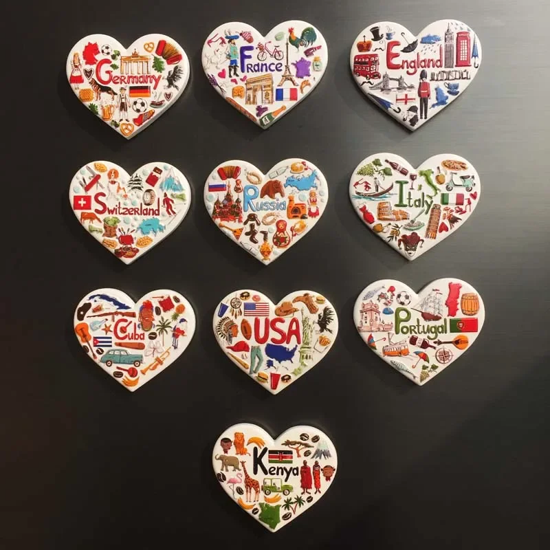 World Tourist Fridge Magnets Souvenir USA Britain Germany France Italy Cuba Kenya Russia Portugal Refrigerator Magnetic Stickers