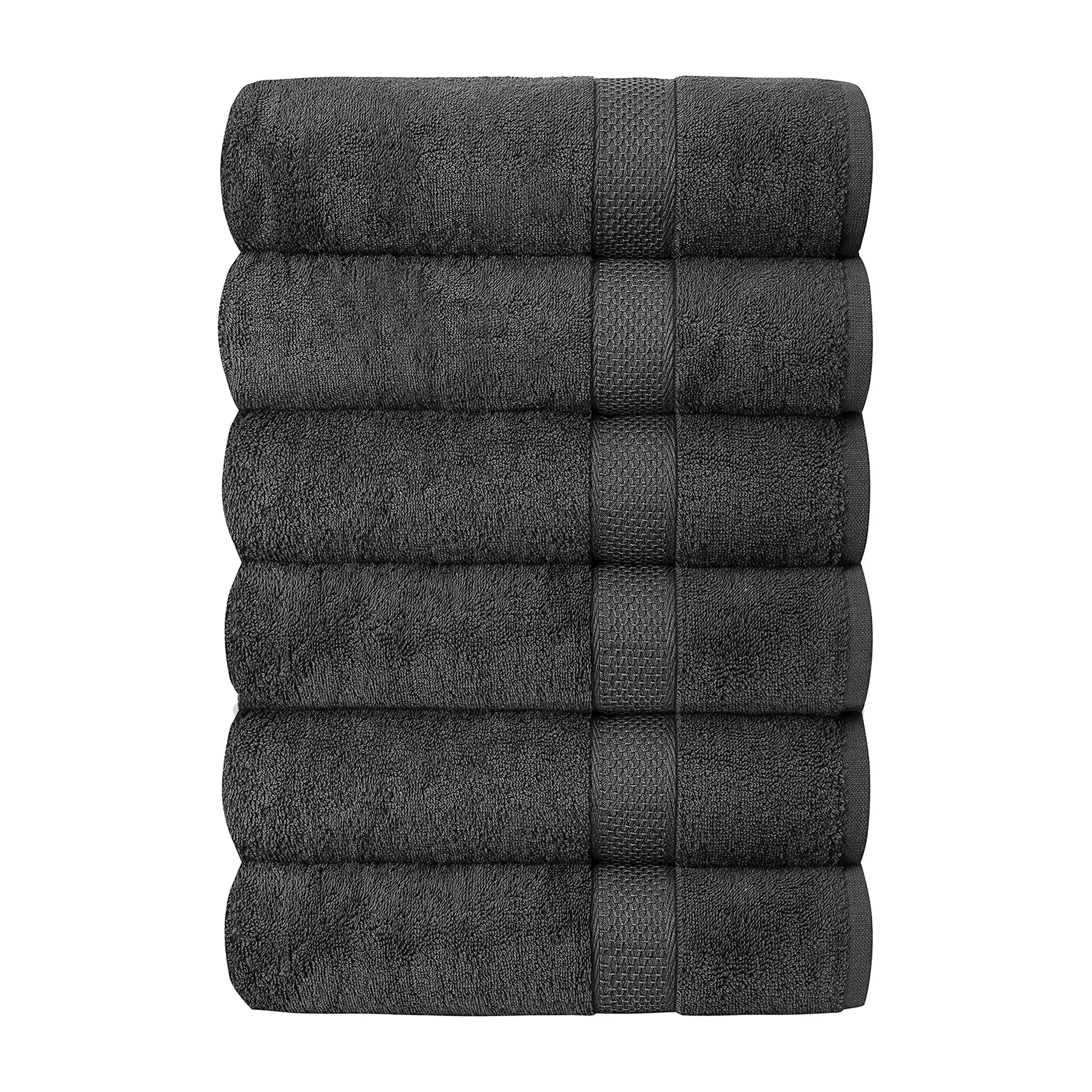 Bath Towel Sets Gray 6 Count Made From 100% Cotton for Superior Softness and Absorbency Perfect for Everyday Use