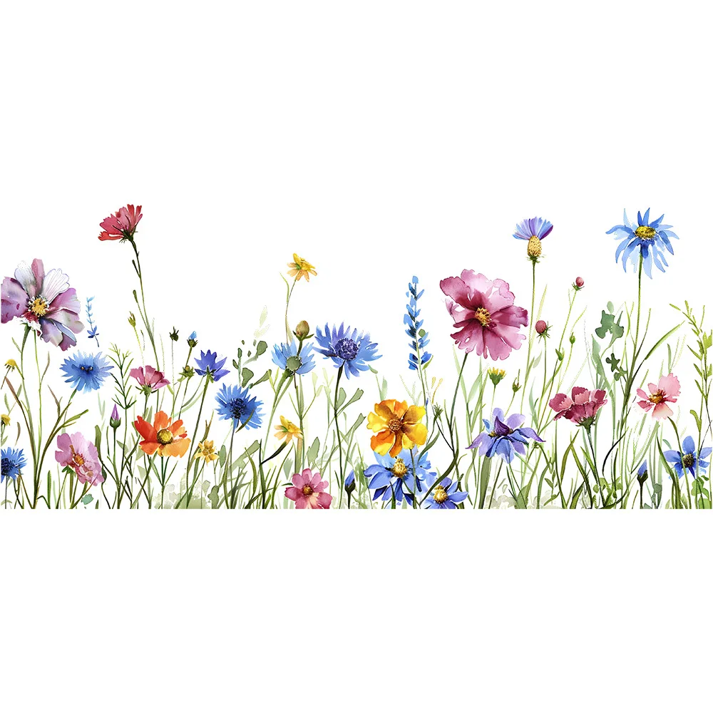 Flower Decorative Vinyl Tile Wall Sticker For Gir Room Decor Adhesive Wallpaper Furniture Sticker Wall Decor Bedroom Accessories