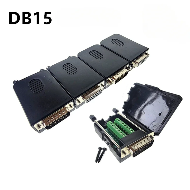 DB15 D-SUB 2 Row 15 Pin Plug Breakout Terminals Board Connector welding free joint module DR15 adapter board terminals housing