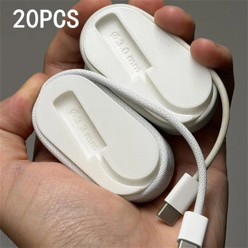 Wholesale 1/5/10/20PCS Portable Cable Winder Organizer, Desktop Cord Storage Holder For iPhone For Type-C 1m Charging Cable ﻿