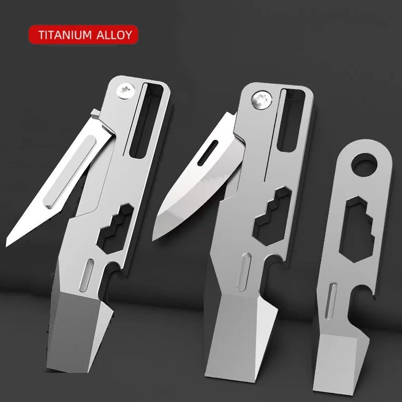 

9 IN 1 Titanium Alloy Crowbar Surgica Knife Bottle Opener Graduated scale Hexagon Wrench EDC Outdoor Multifunction Camping Tools