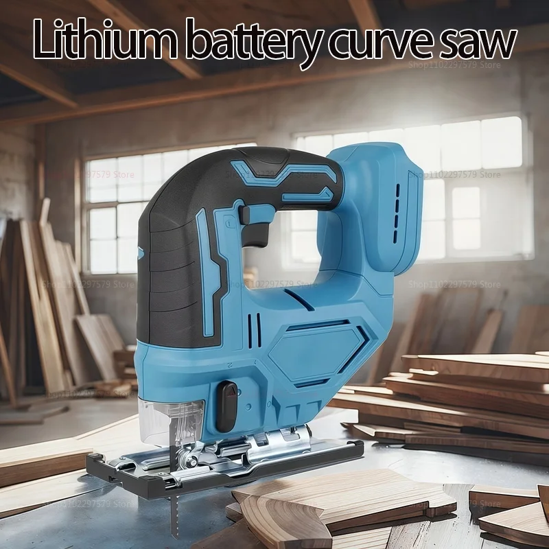 

Multi-Function Cordless Electric Jig Saw Portable Jigsaw Woodworking Power Tool Adjustable Woodworking for 18V without Battery