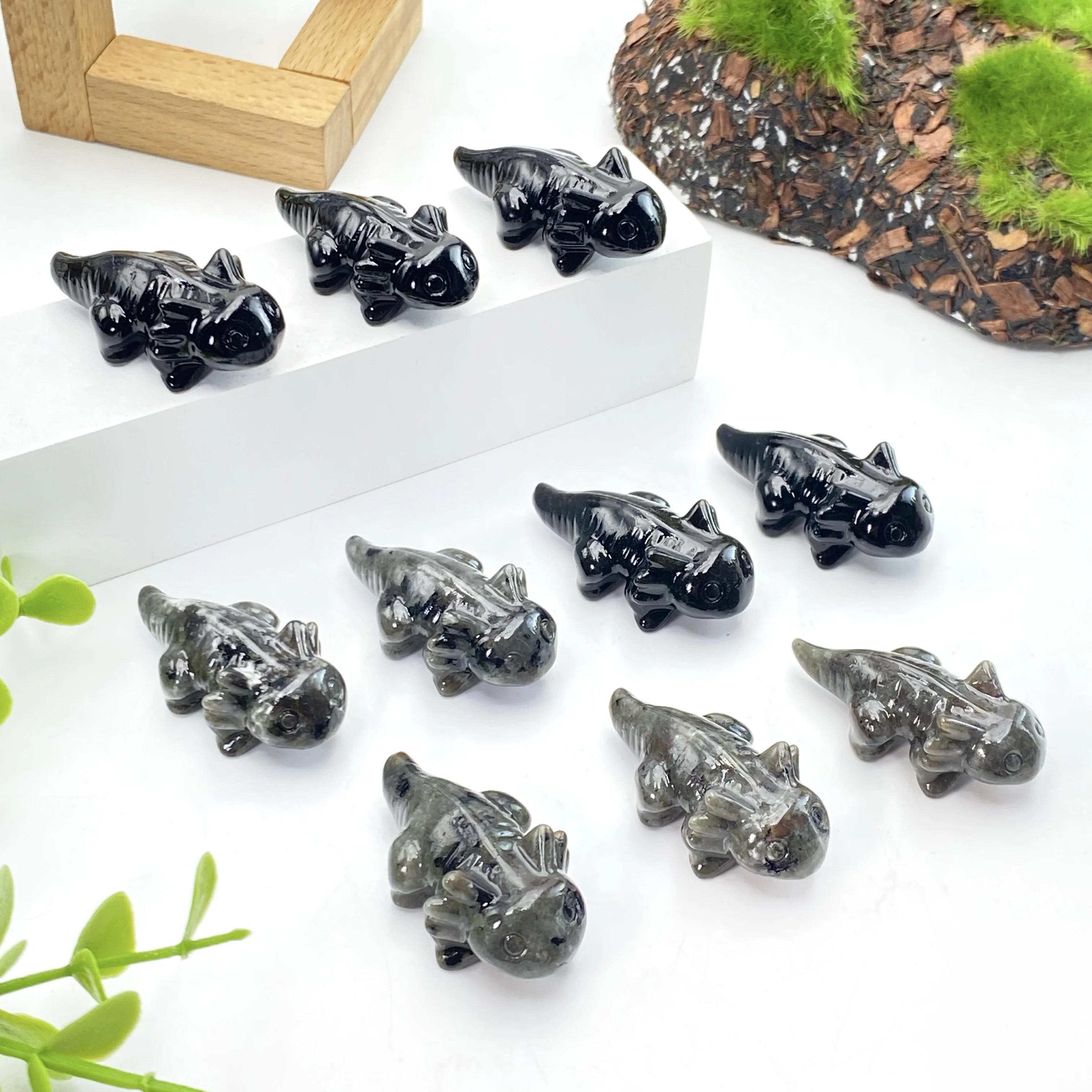 1PC Salamander Carving Natural Crystal Mineral Gemstone Quartz Animal Stone Carving Healing Reiki Home Decor Ornament Gift