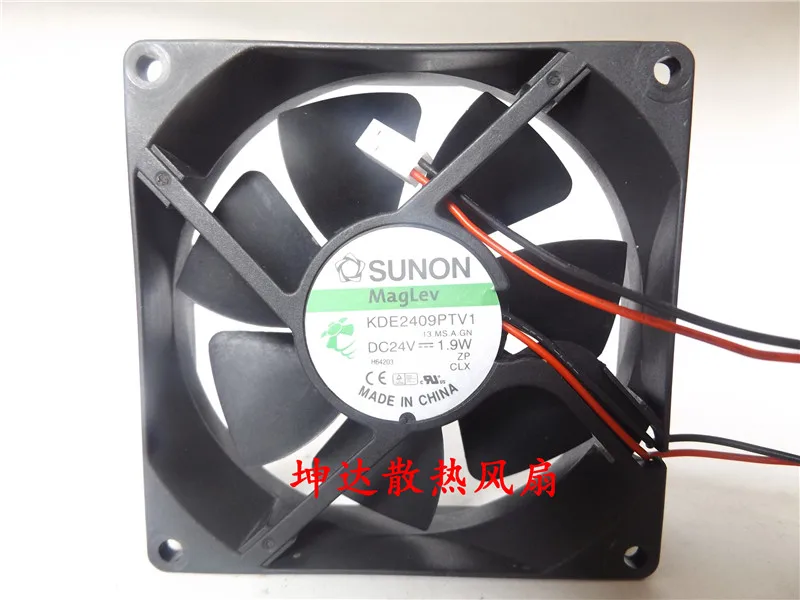 SUNON KDE2409PTV1 DC 24V 1.9W 90x90x25mm 2-Wire Server Cooling Fan