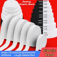 1/5Meter Sewing Elastic Band Stretch High Elasticity Knit Elastic Cord Spool 10/15/20/25/30/35/40/45/50/60mm Wide for Sewing