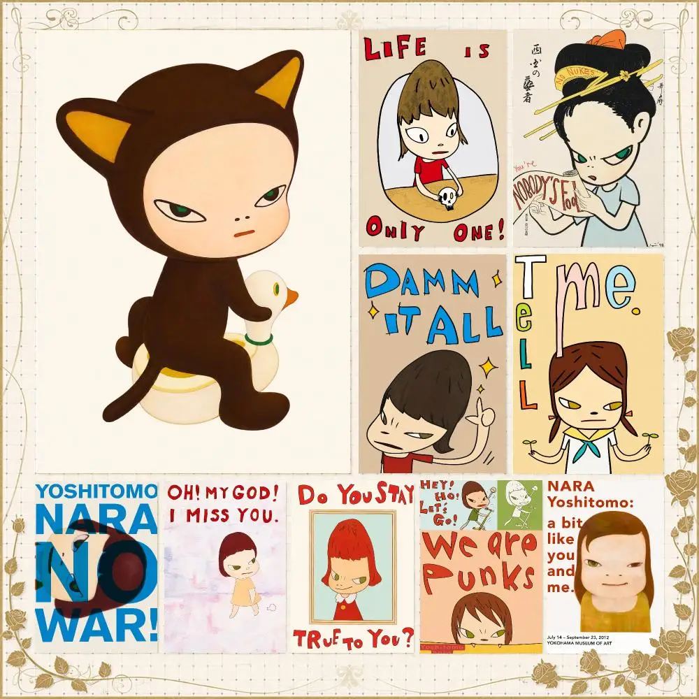 Artist Y-Yoshitomo Nara Pop Art Poster Wall Art Bedroom Living Room Dorm Bar Cafe Gym Studio Home Decor Gifts