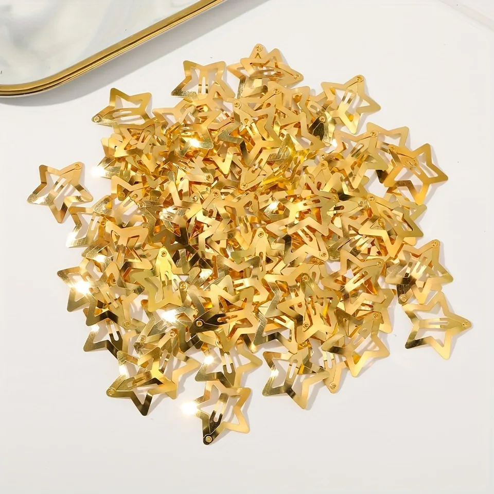 Star Metal Hair Clips for Girls 100Pcs