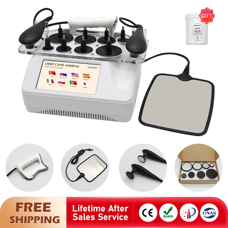 

448Khz CET RET Tecar Physical Therapy Machine Diatermia Loss Weight Body Sliming Machine Pain Relief Skin Tightening Deep Care