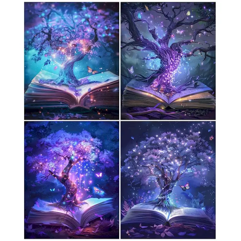 

GATYZTORY Acrylic Painting By Numbers Crafts Tree Coloring By Numbers Landscape Number Painting Art Supplies Home Decoration