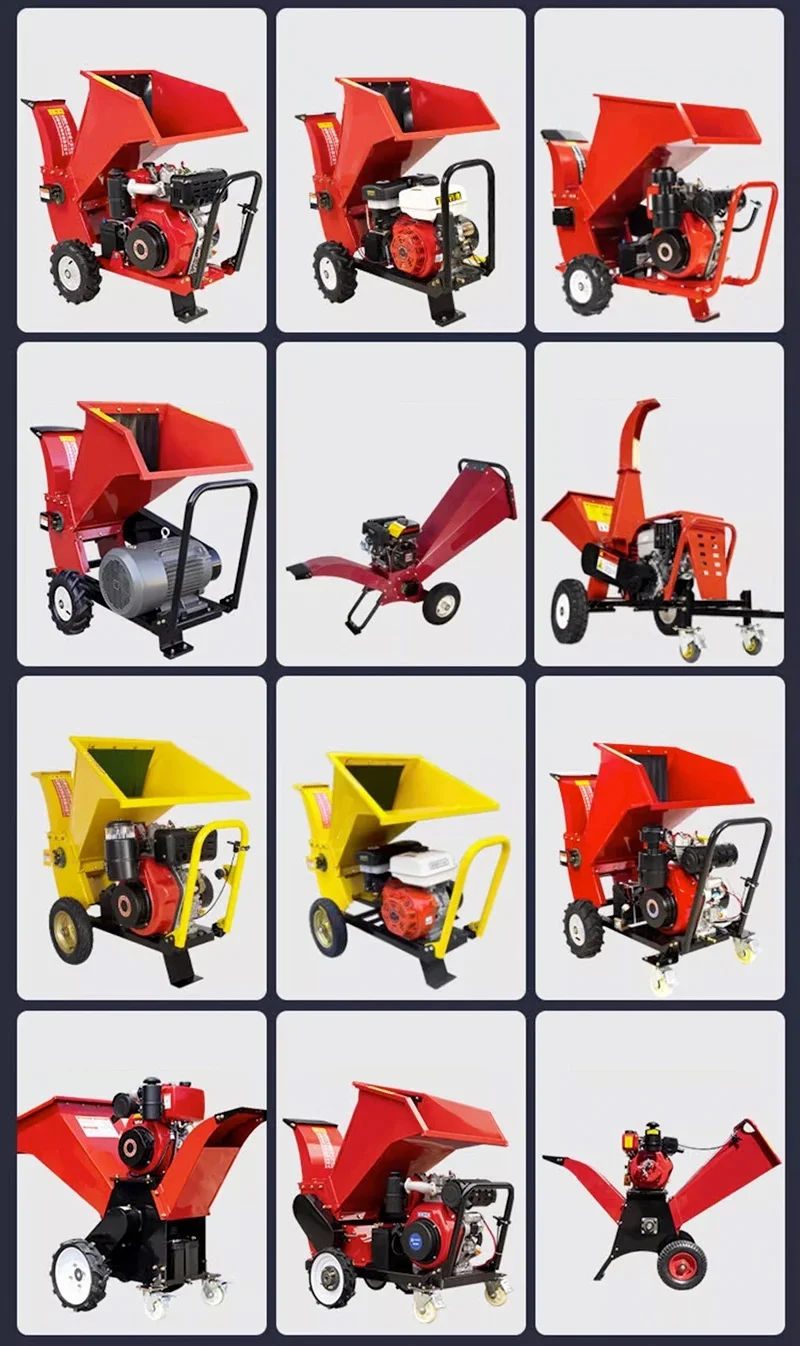 Garden Tree Branch Crusher Machine Chipper Shredder Electric Diesel Gasoline Wood Power Origin Cutting Type Speed Product