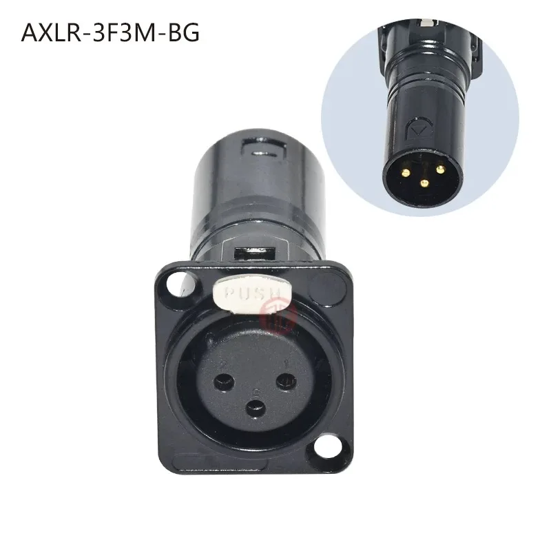 5 قطعة/الوحدة XLR ذكر إلى XLR أنثى تمر من خلال لوحة جبل جاك أسود الذهب مطلي XLR أنثى إلى ذكر