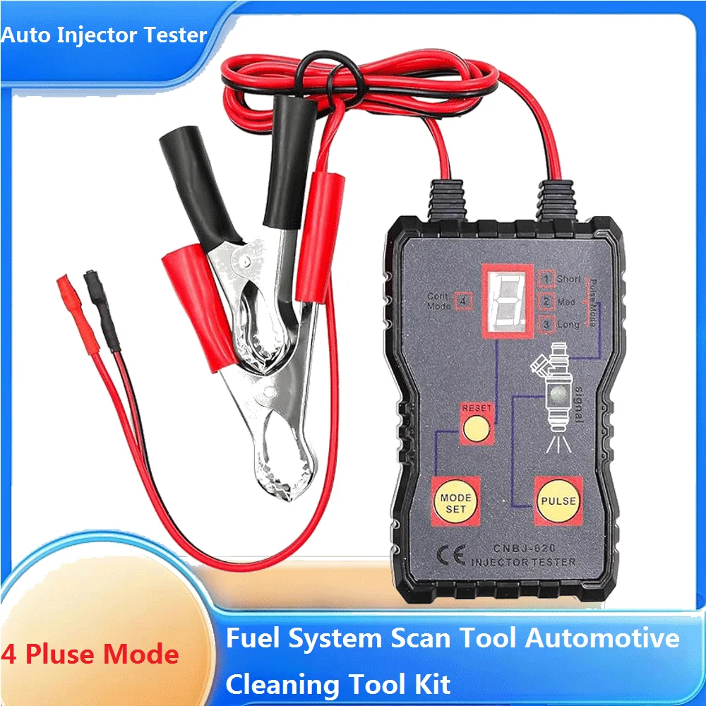 Automotive Injector Tester 4 Pluse Modes Vehicle Fuel Injector Flush Cleaner Tool Fuel System Scan Tool DIY Kit