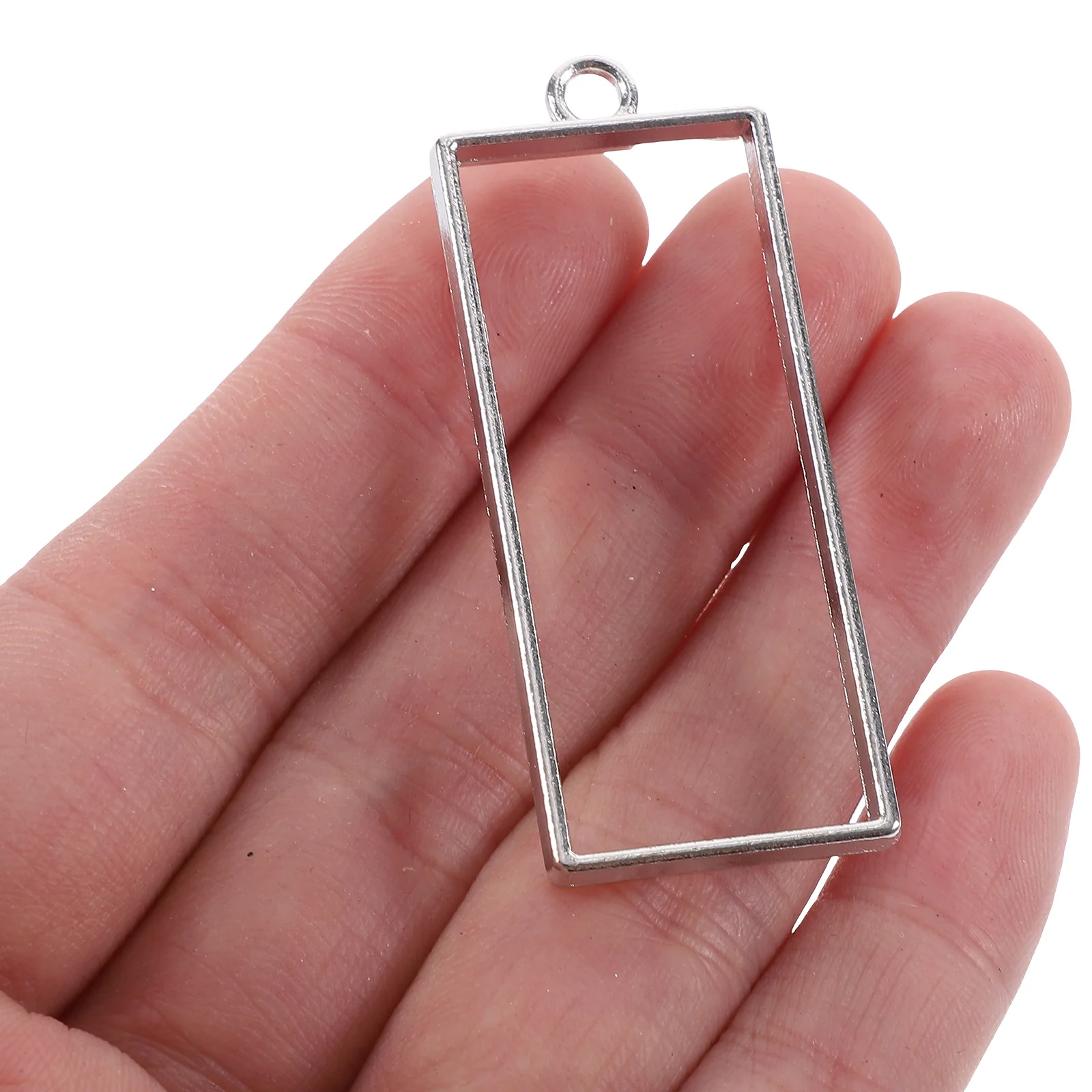 

55 Pcs Metal Frame Tape Hollow Pendants Jewelry Making Earring Blanks for Bezels Charms