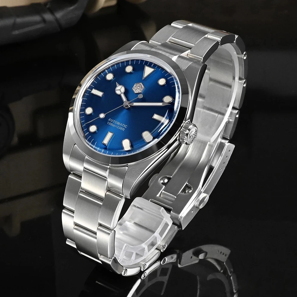 San Martin Men Automatic Watch Luxury Watches Mechanical Wristwatch 100M Waterproof Luminous Sapphire Steel Strap PT5000 SW200