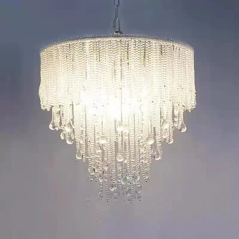 

GHJUYIOL Princess Mizhu crystal chandelier warm and beautiful, light luxury children's room bedroom chandelier