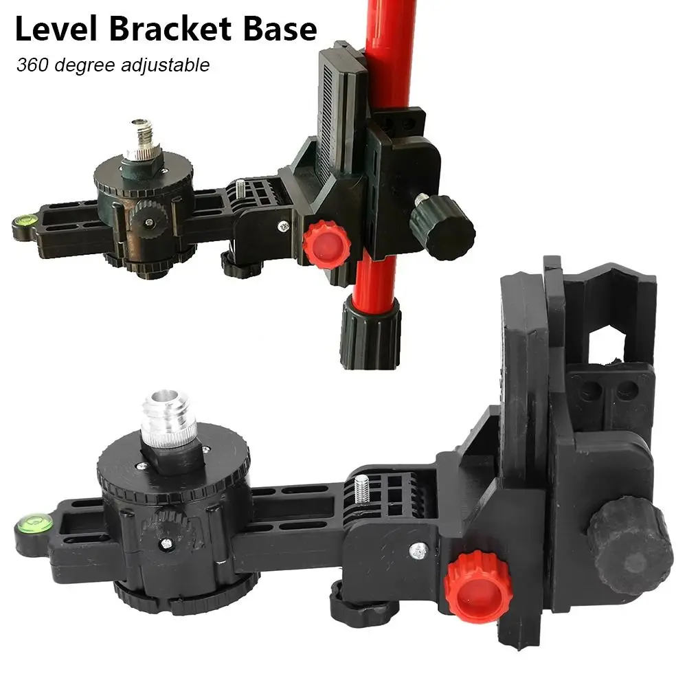 1Pcs Adjustable Support Level Bracket Base 360 Degree Fine Tuning Level Adapter with Clip L Shape Pivoting Base