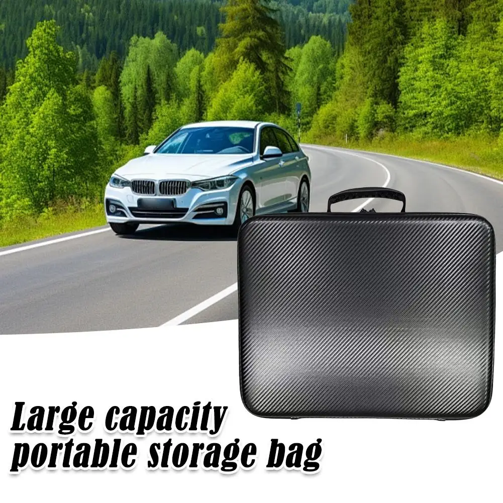 For Starlink Mini Storage Bag Eva Carbon Fiber Pattern Fabric Waterproof Bag Large Pu Storage Handheld Capacity Bag Anti Dr U3g5