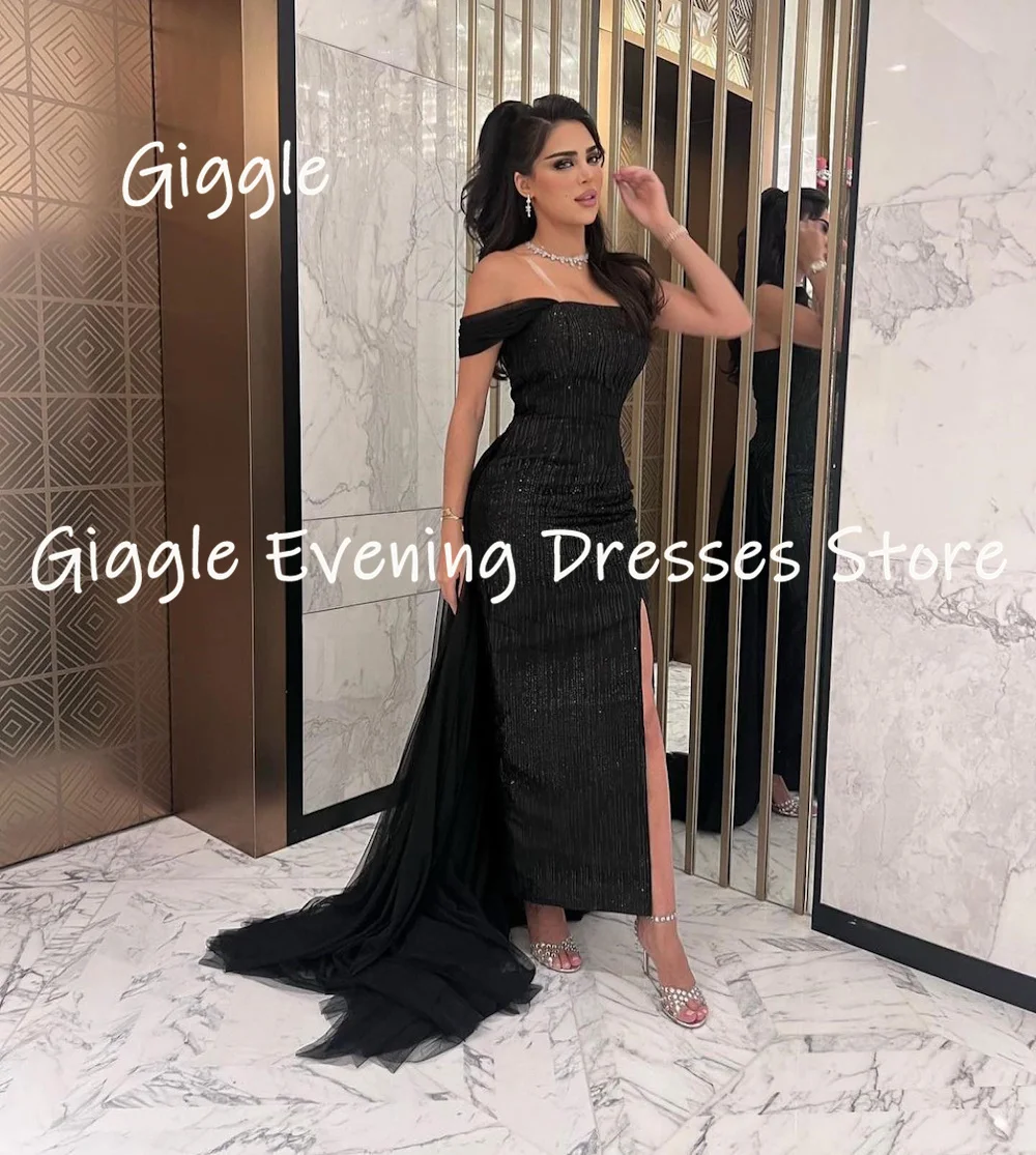 Giggle Satin Off-the-shoulder Lace Populer Ruffle Formal Prom Gown Floor-length Evening Elegant Party Dresses for Women 2023