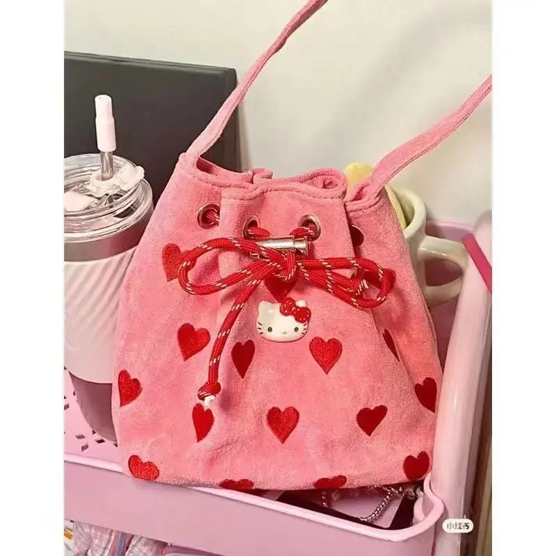 

Hello Kitty Sanrio Anime Kawaii Handbag Love Handheld Shoulder Bag Cute Cartoon Lovely Mini Tote Bag Gifts for Girls