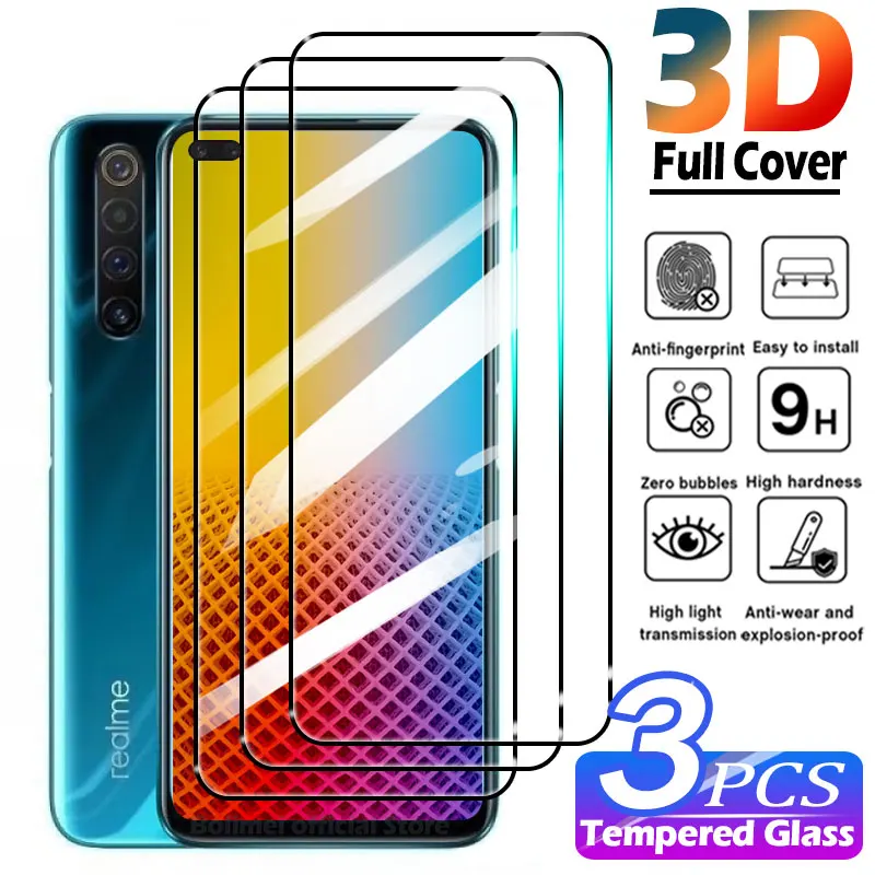 

1-3 шт. закаленное стекло с полным покрытием для Realme X2 X3 X7 Pro Max X50 5G 3D Защитная пленка для экрана C75 C51 C63 C61 C67 4G C53 C55 Стекло