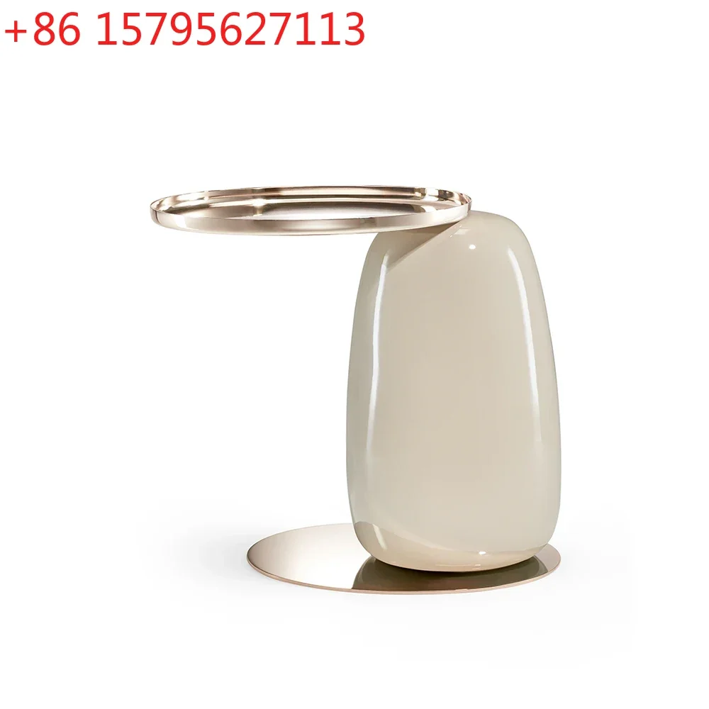 

Современный дизайнерский журнальный столик в стиле лайт-люкс, креативный, модный, металлический, круглый, для гостиной, приставной столик к дивану