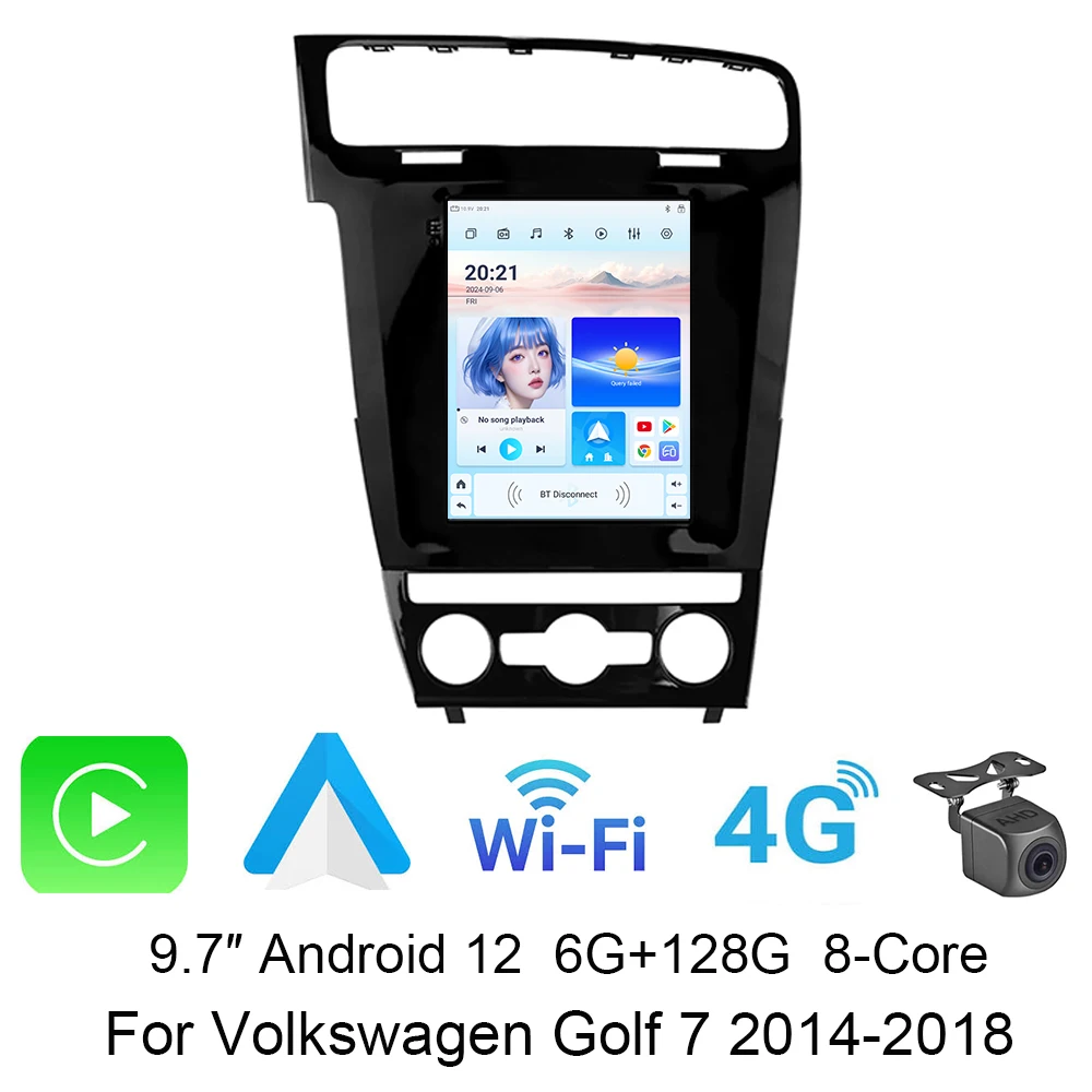 

9.7 Android 12 Car Radio Carplay For VW Volkswagen Golf 7 2014-2018 Tesla Stereo GPS Wifi FM Audio Receiver Multimedia Player