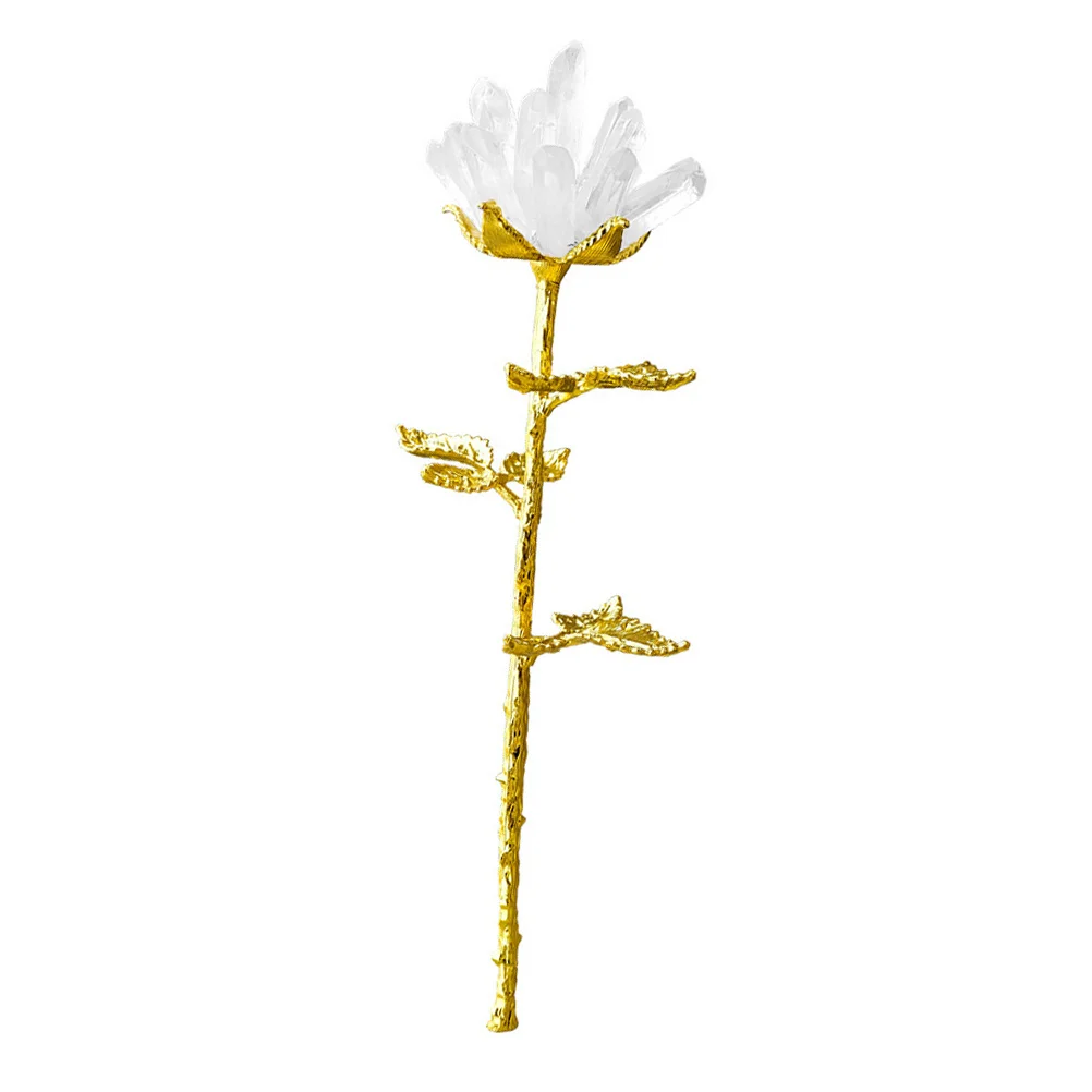 

Crystal Rose Flower White Crystal Rose Ornament Wedding Table Decor Party Home Decorative Gift Wedding Flower Ornament