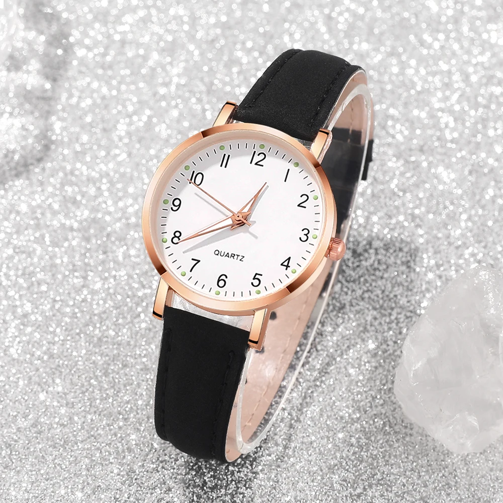 5pcs gorgeous ladies' round dial quartz watch multi style combination set, suitable for daily wear and holiday gifts