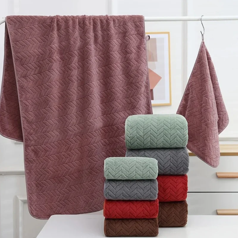 High quality thick coral velvet bath towels, soft and absorbent towels, sports beach towels for home and hotel use