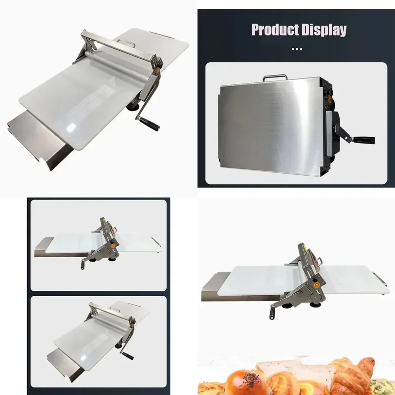 Manual Dough Sheeter for Croissant Making Portable Pastry Roller Machine for Bakery Dessert Shop Commercial Use