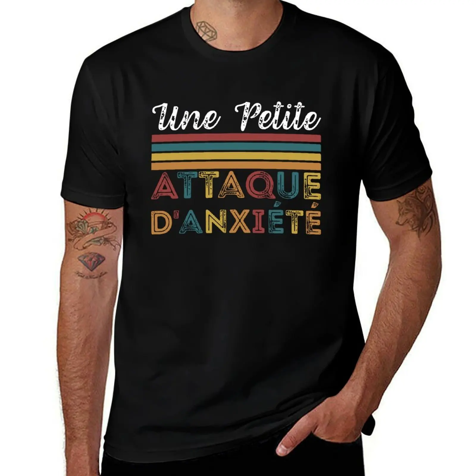 Une Petite Attaque D'anxiété Camiseta de concientización sobre la salud mental ropa de verano gráficos Camisetas divertidas Camiseta para hombre Camiseta para hombre
