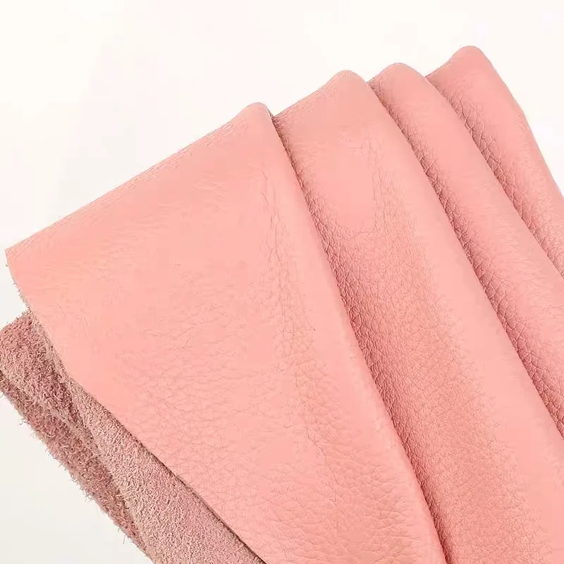 طبقة علوية من جلد البقر الوردي مصنوعة يدويًا من الجلد DIY حقيبة ظهر بمقعد أريكة من الجلد الناعم #1