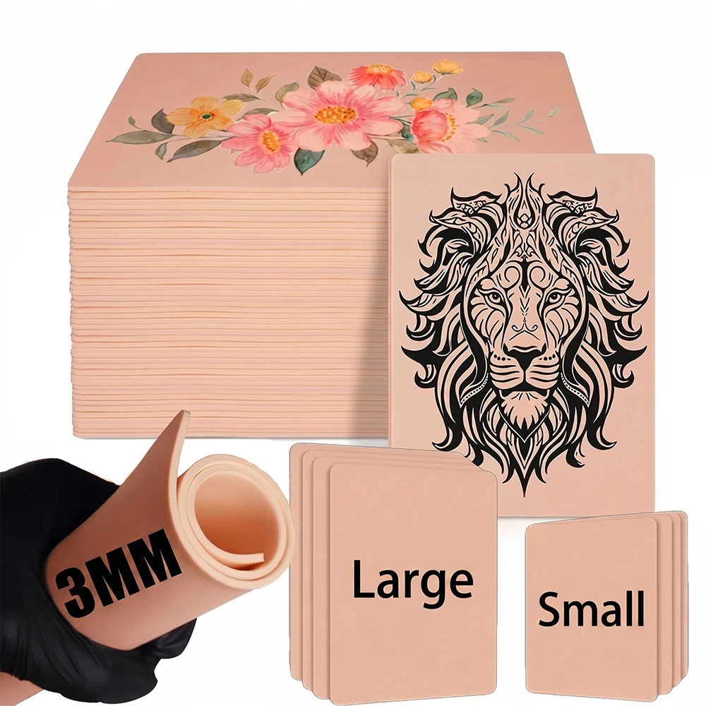 3mm Tattoo Practice Skin Blank Double Sided Silicone Fake Skin For Beginner Eyebrow Microblading Training Tattoo Accessories