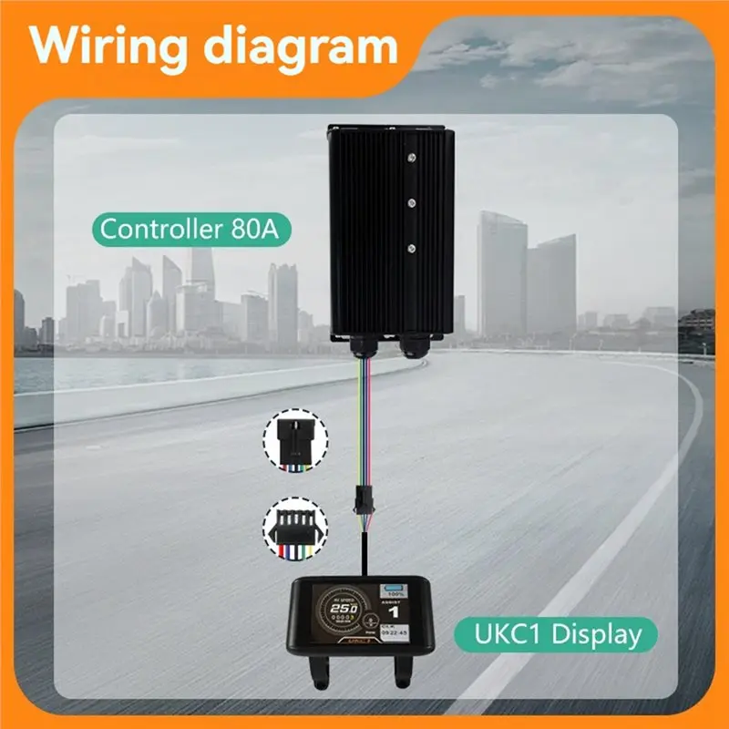 Superior-Retrofit Kit Electric Bicycle 80A Controller 48V-72V Three-Mode With Color UKC1 Display For 3000W 5000W Lithium Battery