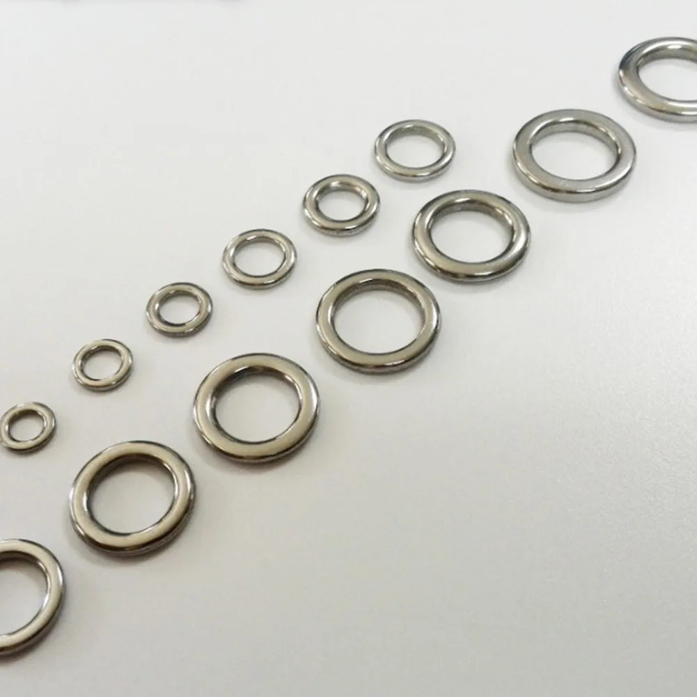 50 Essential Fishing Snap Rings in Stainless Steel Seamless Design for Strong Connections and Anti Glare Finish