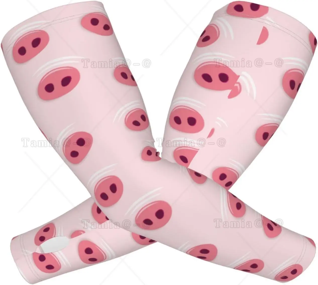 Cute Pig Nose Print Arm Sleeves Cooling UV Sun Protection Sports Compression for Men Women Golf Basketball Arm Sleeves
