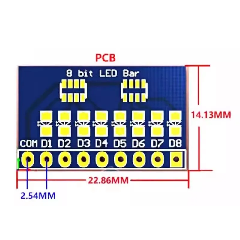 3,3V 5V 8-Bit blau/rot gemeinsame Anode/Kathode LED-Anzeigemodul – Detail 3