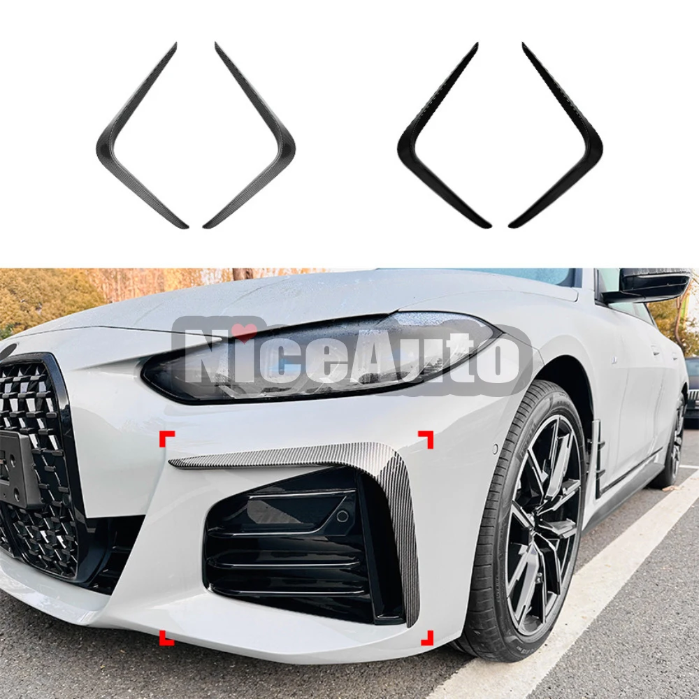 Car Front Bumper Lip Splitter Side Spoiler for BMW 4 Series G26 425i 430i M440i 4-Door 2021 2022 2023 2024 Fog Lamp Cover Trim