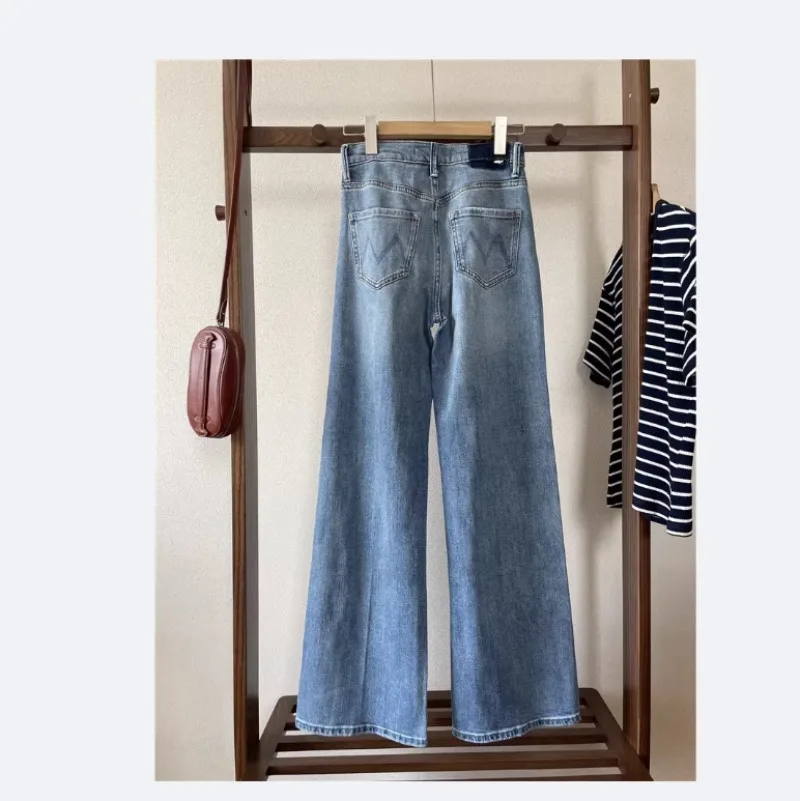 Classic High Waist Loose Straight Soft Draped Wide-leg Floor-swept Denim Pants Women Jeans