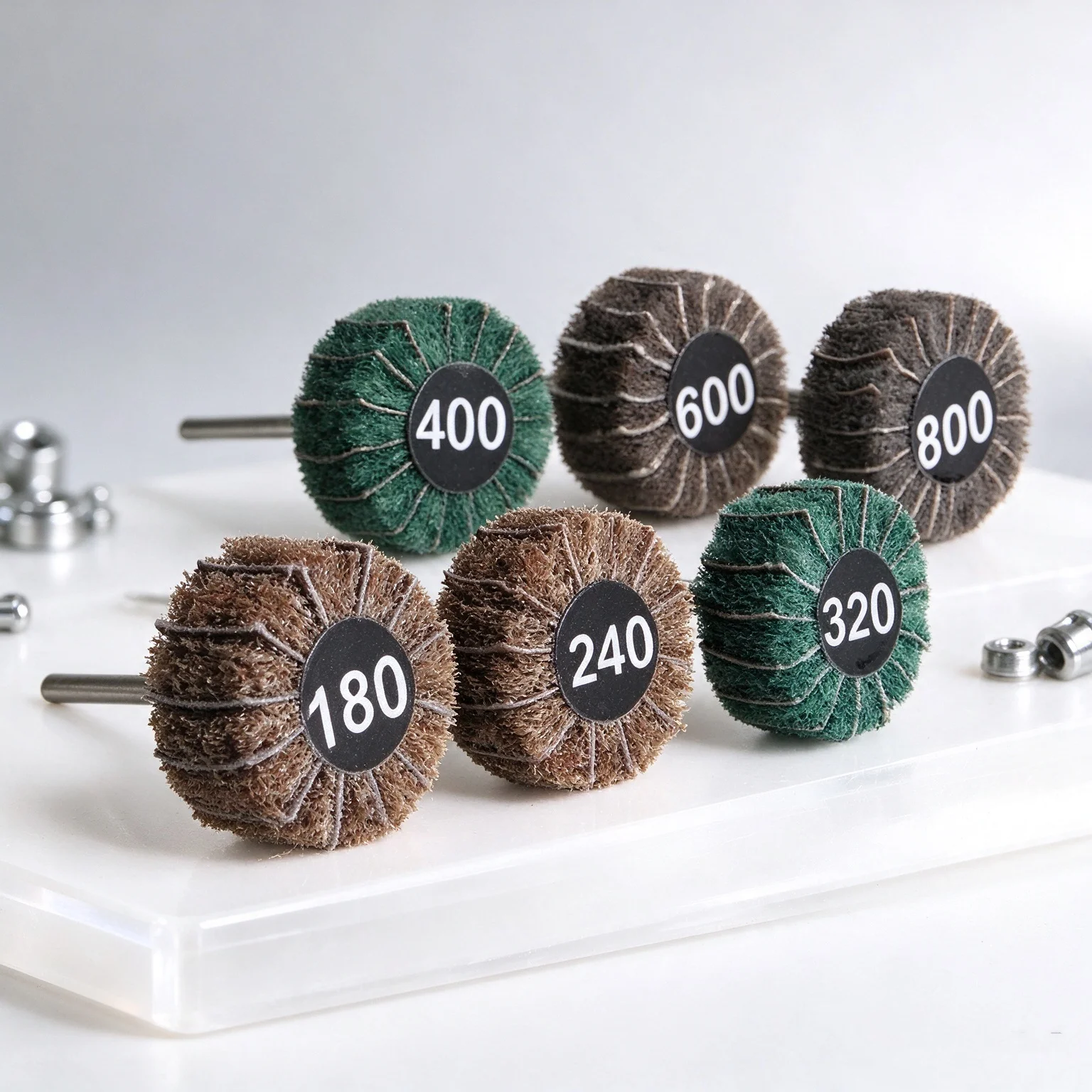 Scotch-brite & Abrasive Cloth Hybrid Cylinder Emery Wheel, ADN Rotary Tool Bit for Jewelry Metal Sanding and Finishing