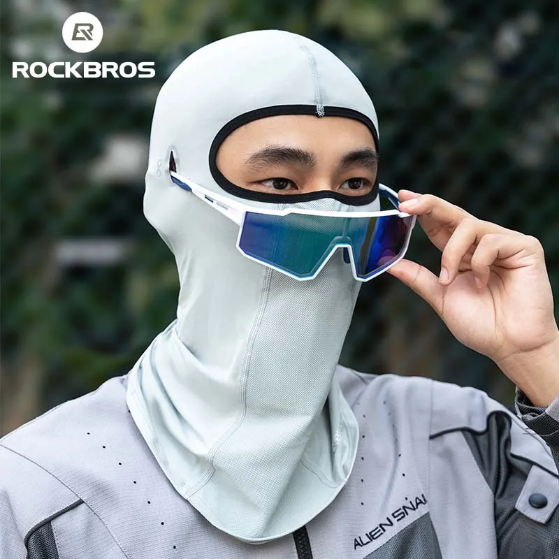 ROCKBROS Summer Cap Sunscreen Ice Silk Balaclava For Women Men Elastic Breathable Outdoor Sports Cycling Hiking Fishing Headwear