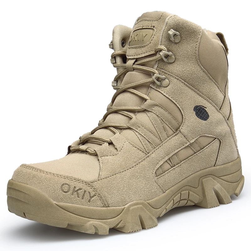 New Men military boots, special forces hiking boots, outdoor waterproof high top desert boots, tactical boots