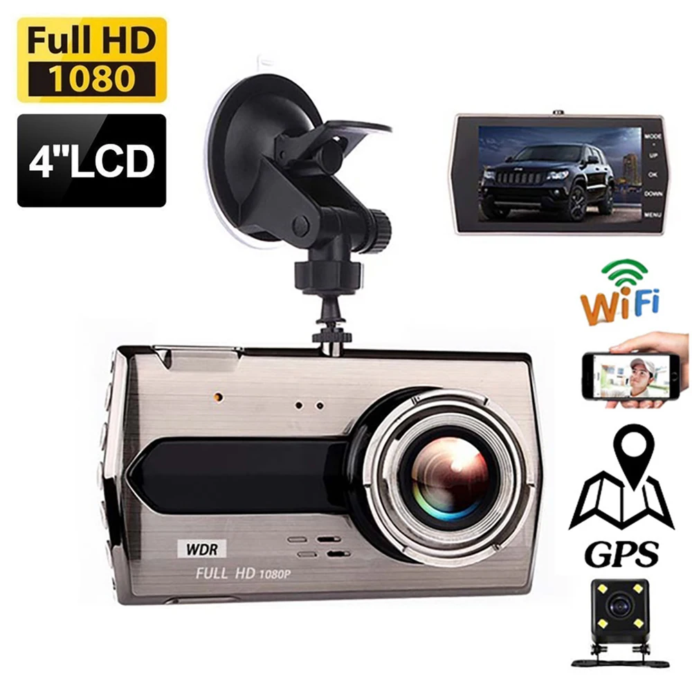 

1080P HD Dash Cam WiFi GPS Car DVR Rear View Vehicle Camera Drive Video Recorder Night Vision Dashcam Car Camera Auto Black Box