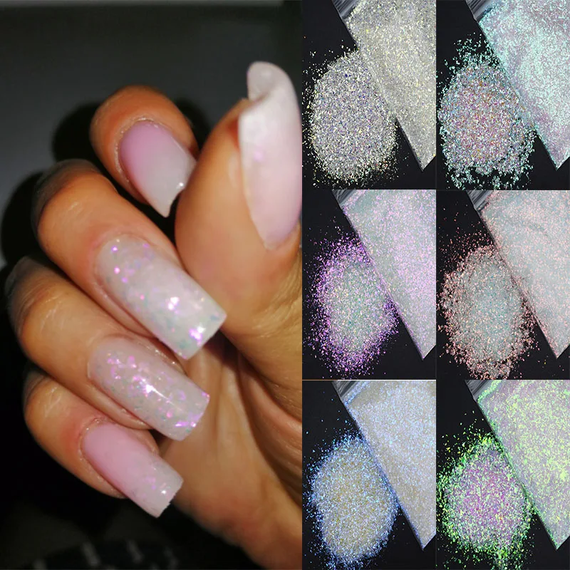 

50g/Bag Irregular Cellophane Fragments,3D Nail Art Iridescence Glitter Sequins ,Aurora Broken Glass-paper Sequins#6Colors