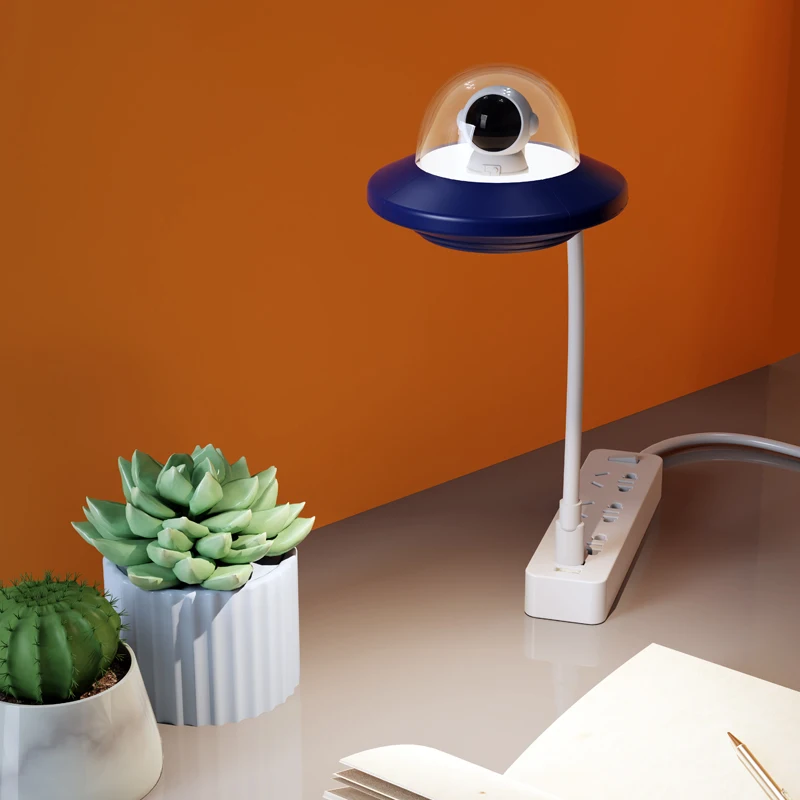 USB Sensor Night Light LED Hand Scanning Reading Decor Desk Lamp 5V Table Lights with Remote Spaceship Lamp for Computer Laptop