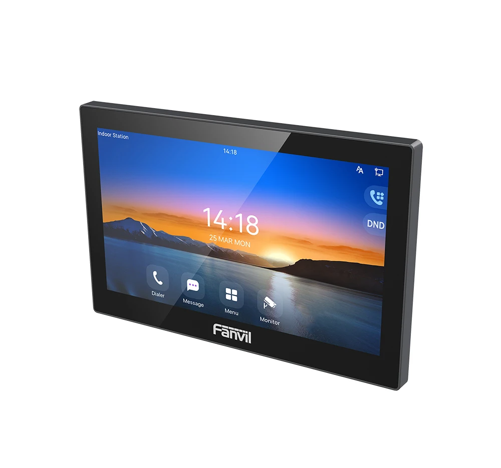 Fanvil SIP Video Intercom Network Indoor Station, 7 Inch Touch Screen, PoE Enable, WiFi Wireless Monitor, Wall Mount Doorbell